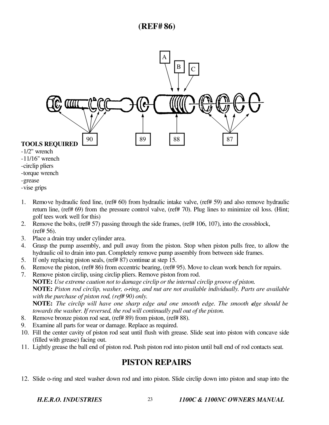 I.C.T.C. Holdings Corporation 1100C, 1100NC, Airless Spray Equipment owner manual Ref# 