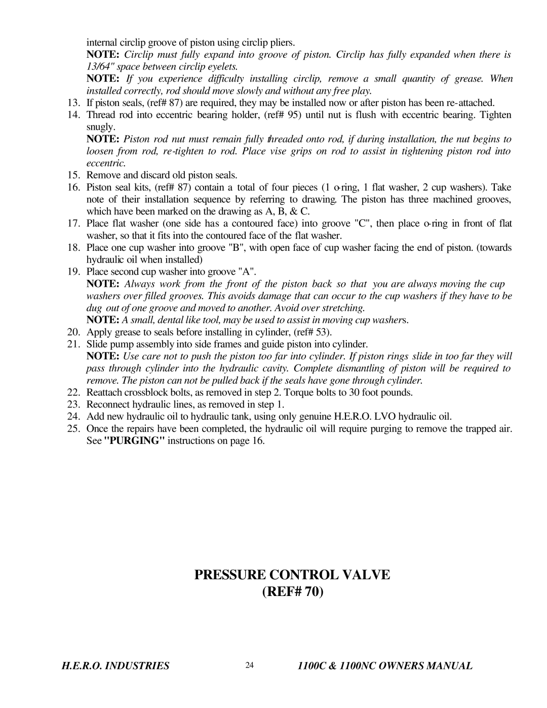 I.C.T.C. Holdings Corporation 1100NC, 1100C, Airless Spray Equipment owner manual Pressure Control Valve 