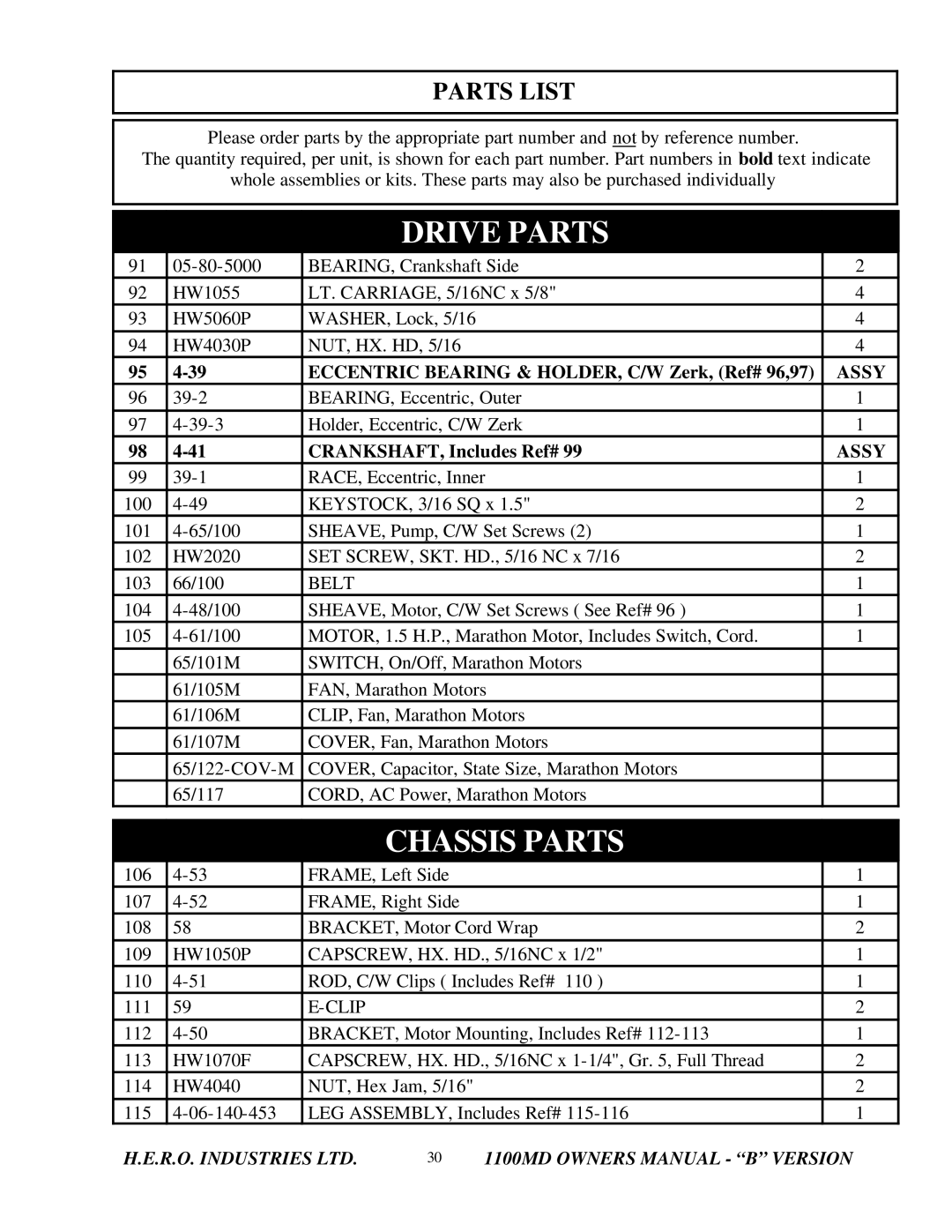 I.C.T.C. Holdings Corporation B series owner manual Drive Parts 