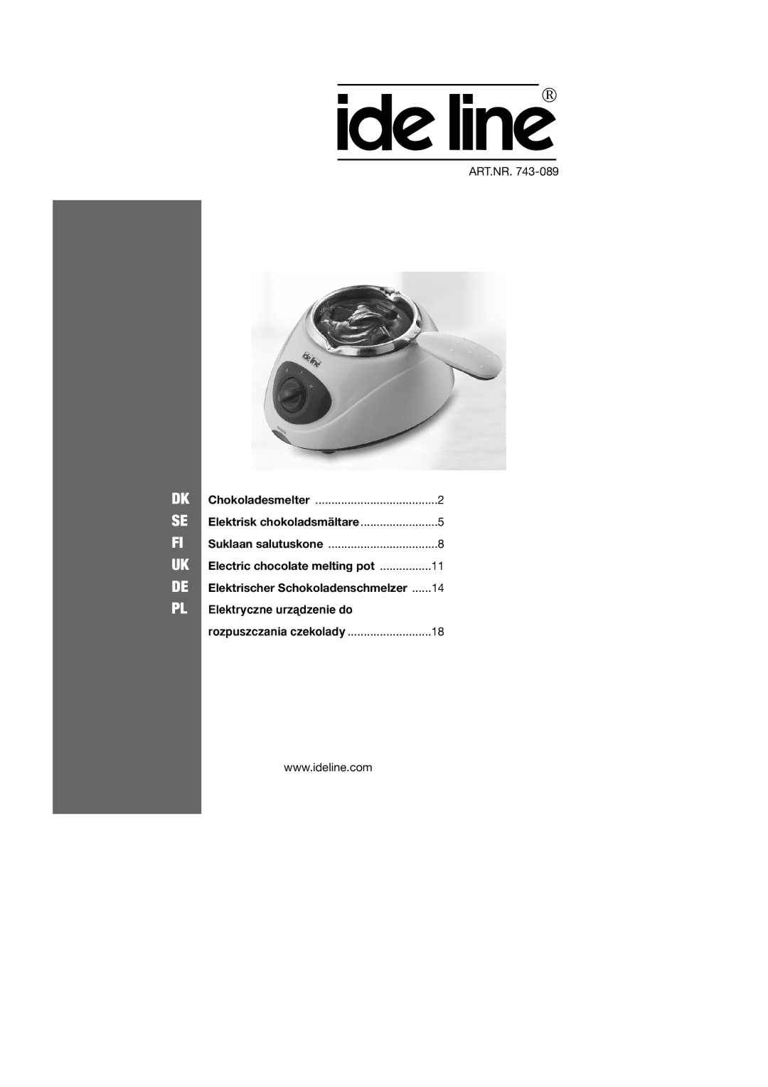 Ide Line 743-089 manual Dk Se Fi Uk De Pl 