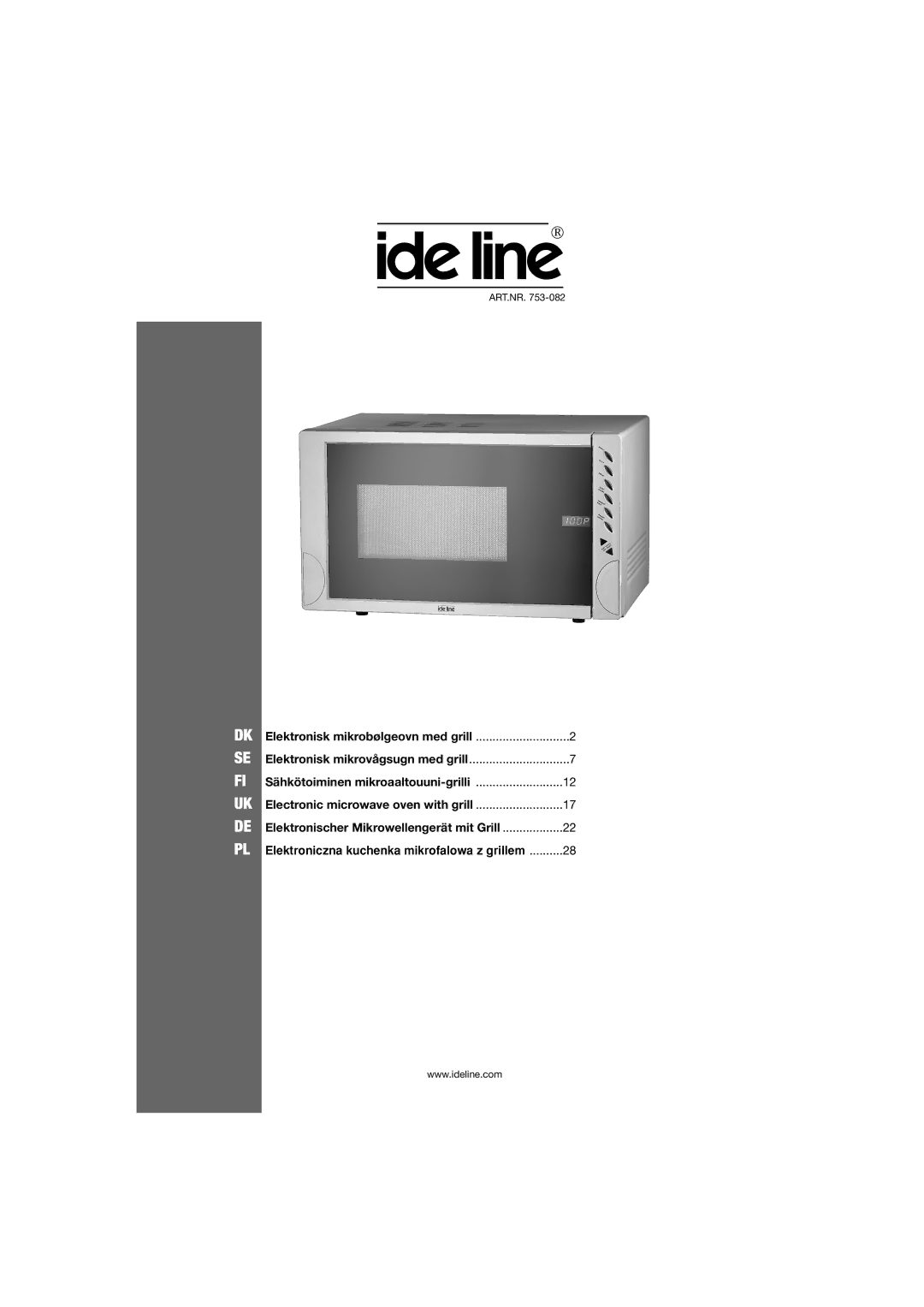 Ide Line 753-082 manual Dk Se Fi Uk De Pl 