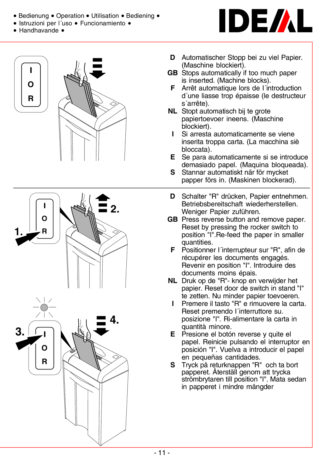 IDEAL INDUSTRIES IDEAL 2240, IDEAL 2260, IDEAL 2220, 2260-Cross/Cut, 2240-Cross/Cut operating instructions 