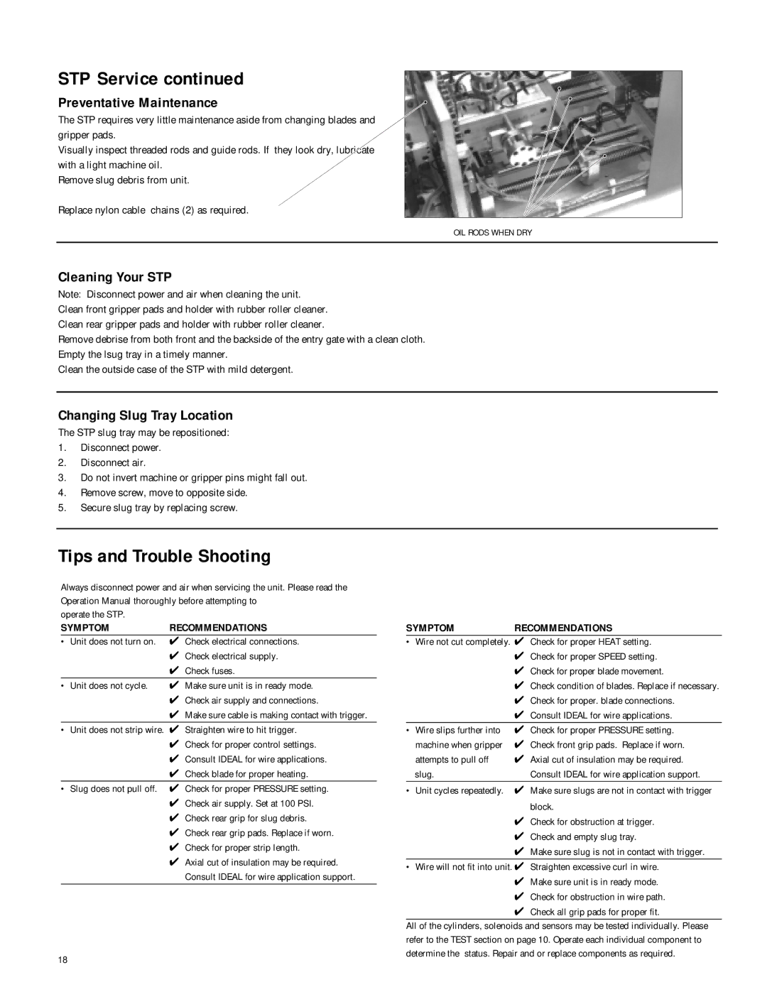 IDEAL INDUSTRIES 45-930, 45-935 operation manual Tips and Trouble Shooting, Preventative Maintenance, Cleaning Your STP 