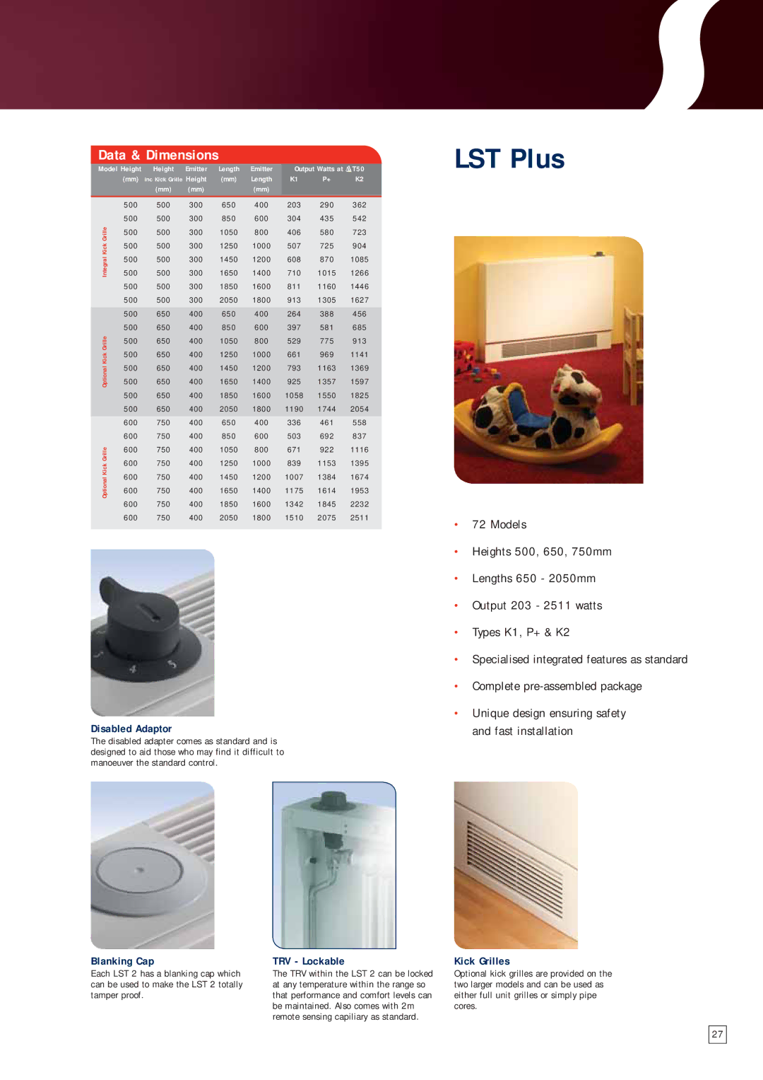 IDEAL INDUSTRIES 36, F90, F220, F270, 30, F180, F140, F310 manual LST Plus, Height Emitter Length Output Watts at ΔT50 