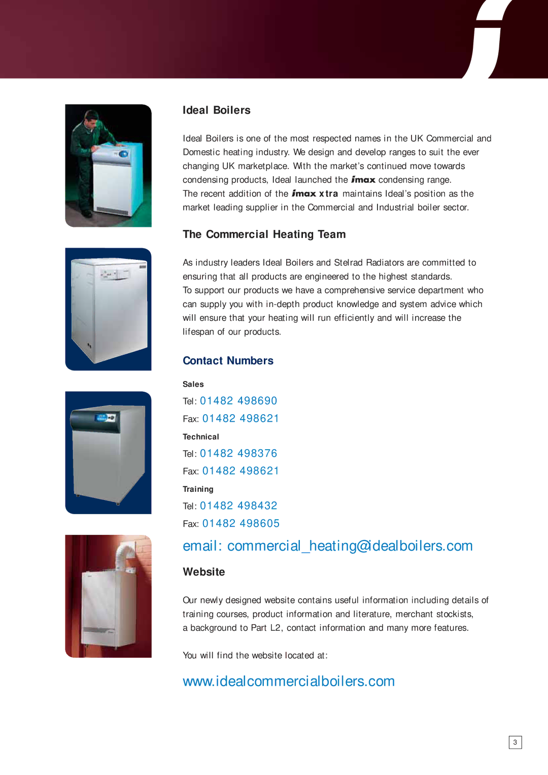 IDEAL INDUSTRIES 36, F90, F220, F270, 30, F180, F140, F310 manual Email commercialheating@idealboilers.com 