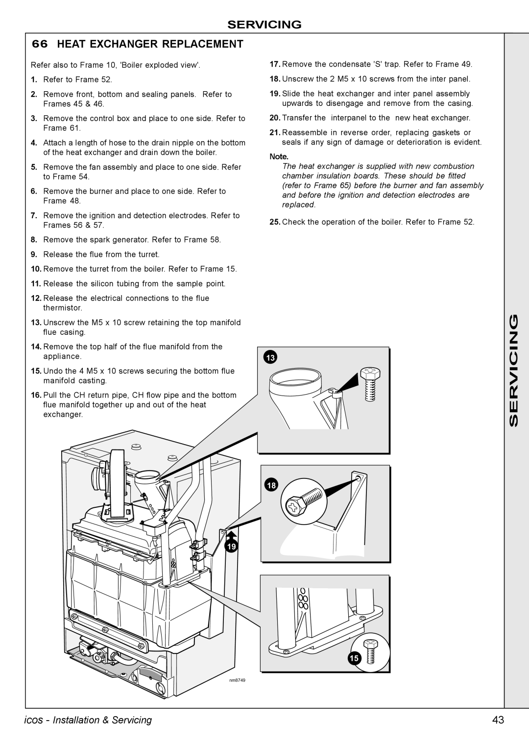 IDEAL INDUSTRIES HE15, HE24, HE18, HE12 manual Servicing Heat Exchanger Replacement 