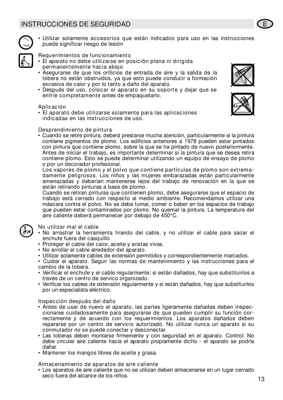 IDEAL INDUSTRIES Heat Gun manual No utilizar mal el cable, Inspección después del daño 