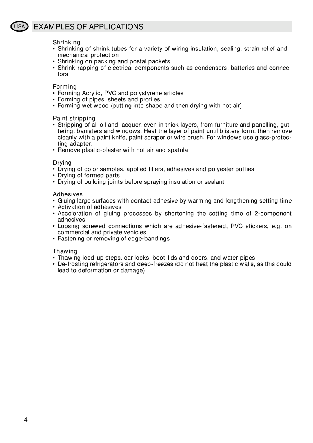 IDEAL INDUSTRIES Heat Gun manual USA Examples of Applications 