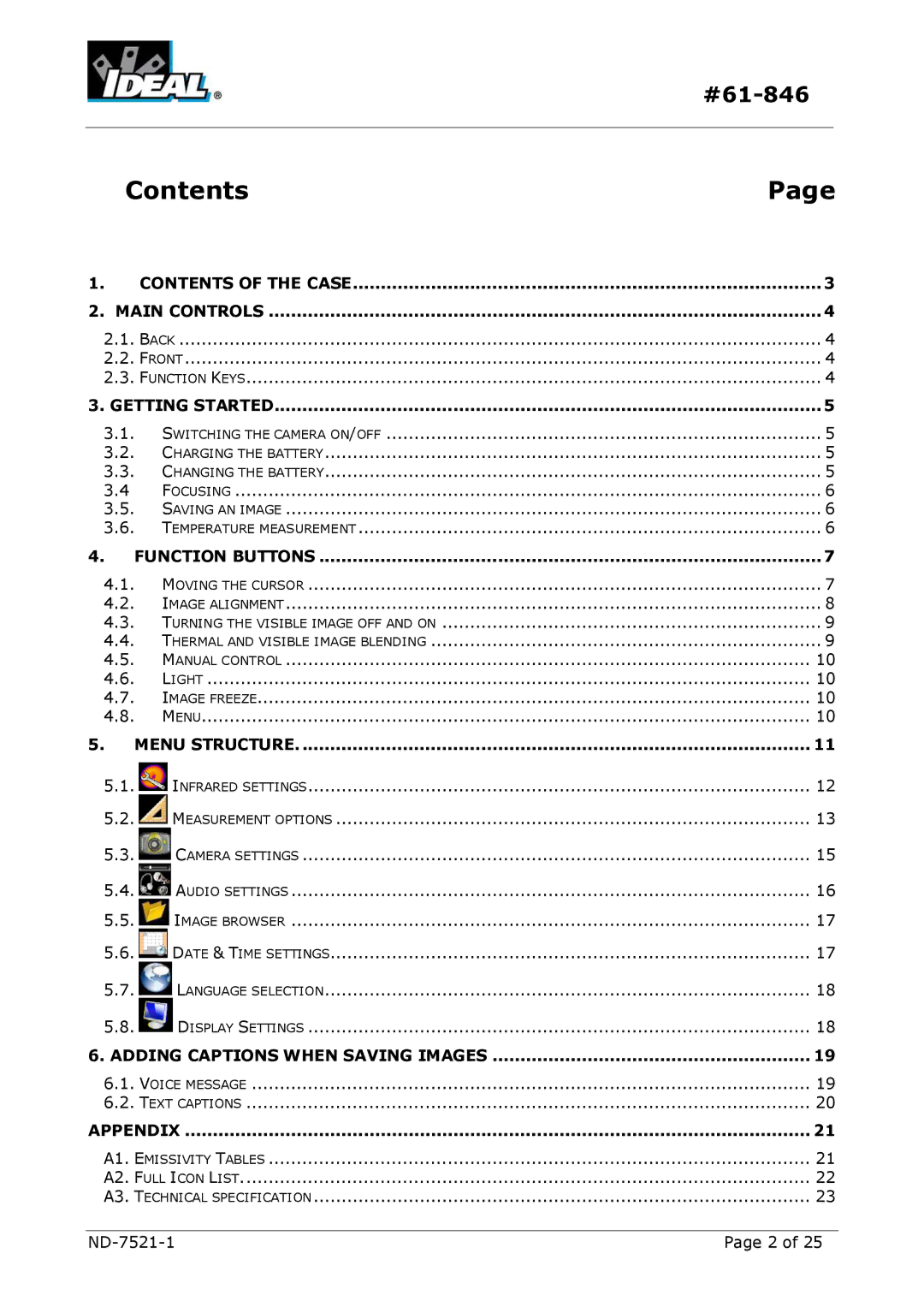 IDEAL INDUSTRIES HeatSeeker 160 instruction manual Contents 