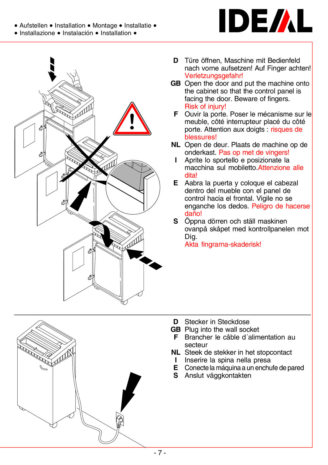 IDEAL INDUSTRIES IDEAL 2350, 2401-Cross/Cut, IDEAL 2400, 2350-Micro/Cut, 2402-Cross/Cut, IDEAL 2401 manual Risk of injury 