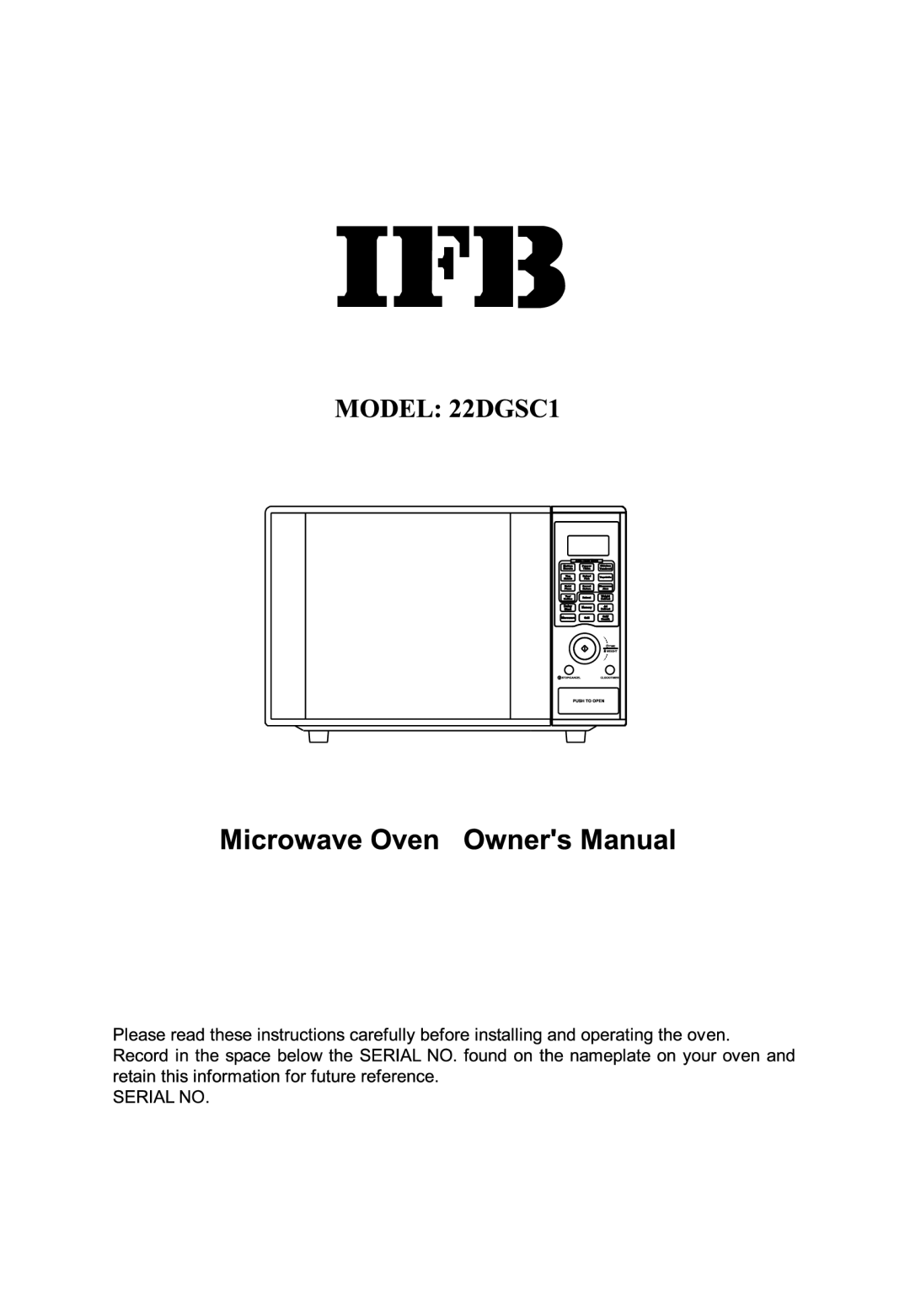 IFB Appliances 22DGSC1 manual 