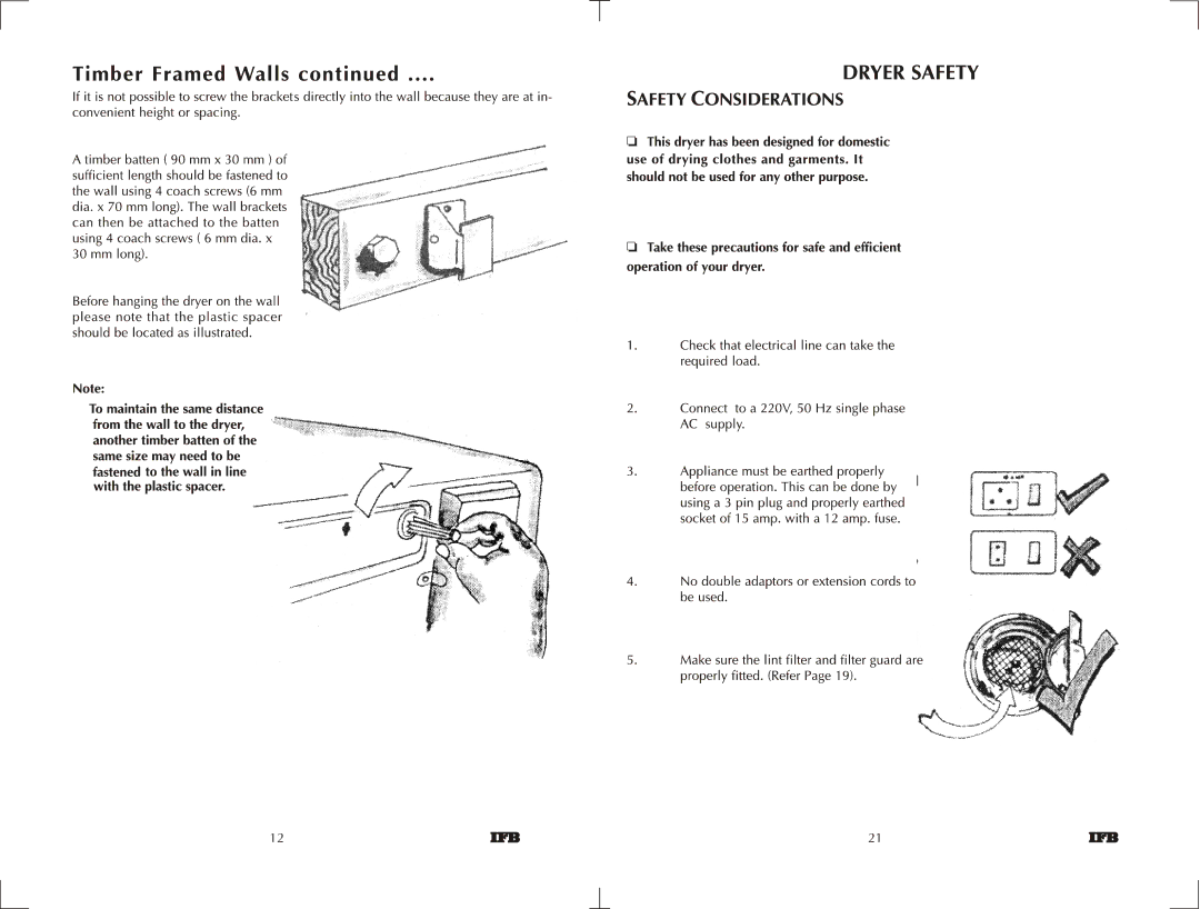 IFB Appliances 550 manual 