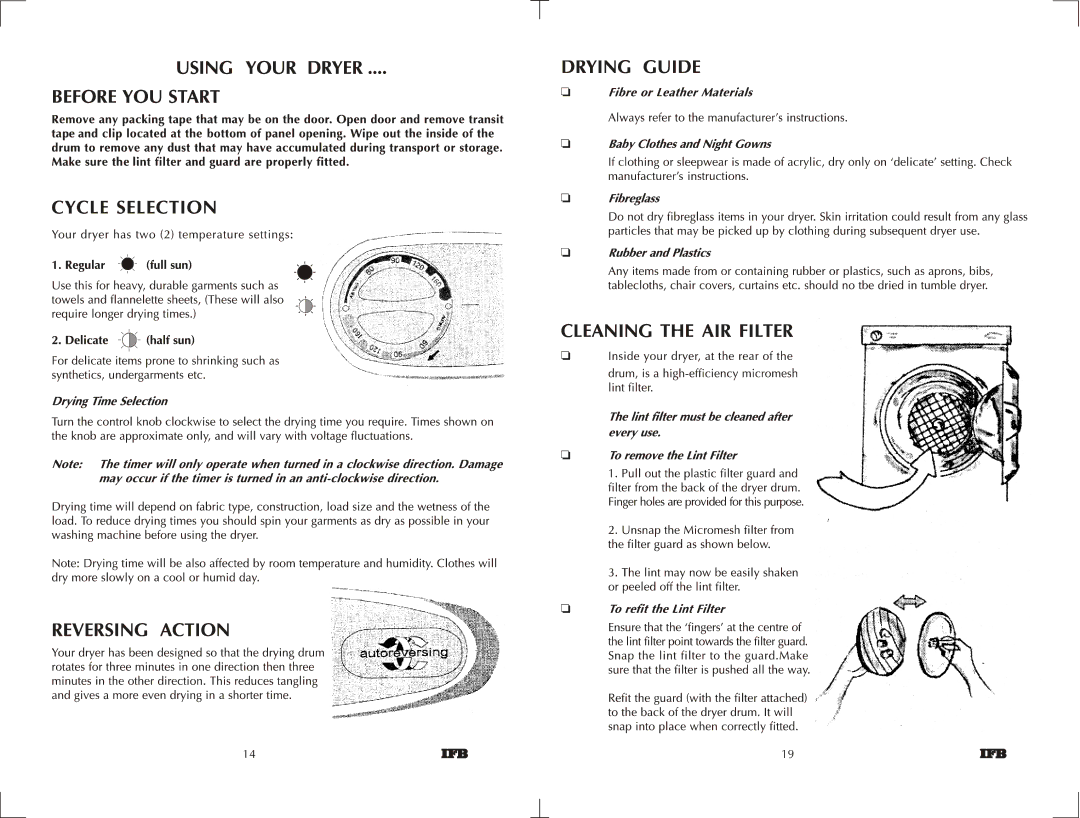 IFB Appliances 550 manual 