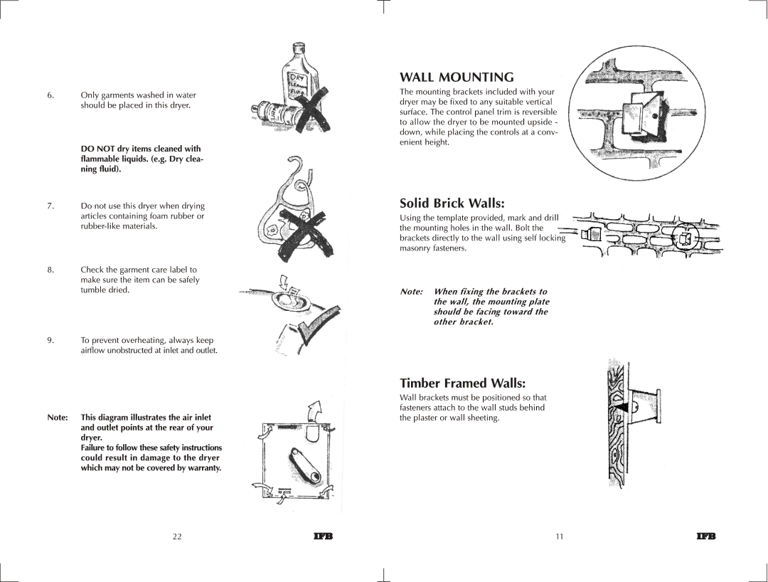 IFB Appliances 550 manual 