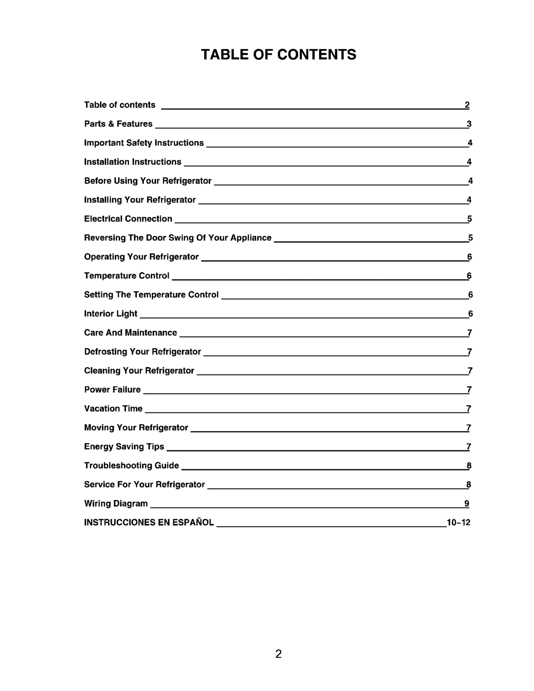 Igloo FR171 manual 