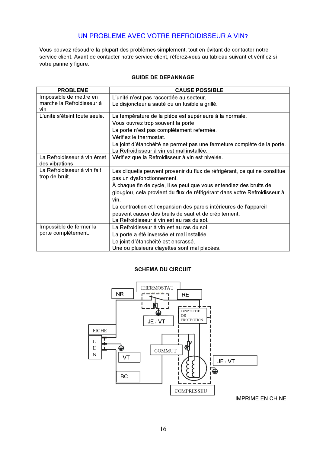 Igloo FRW154C instruction manual UN Probleme Avec Votre Refroidisseur a VIN? 