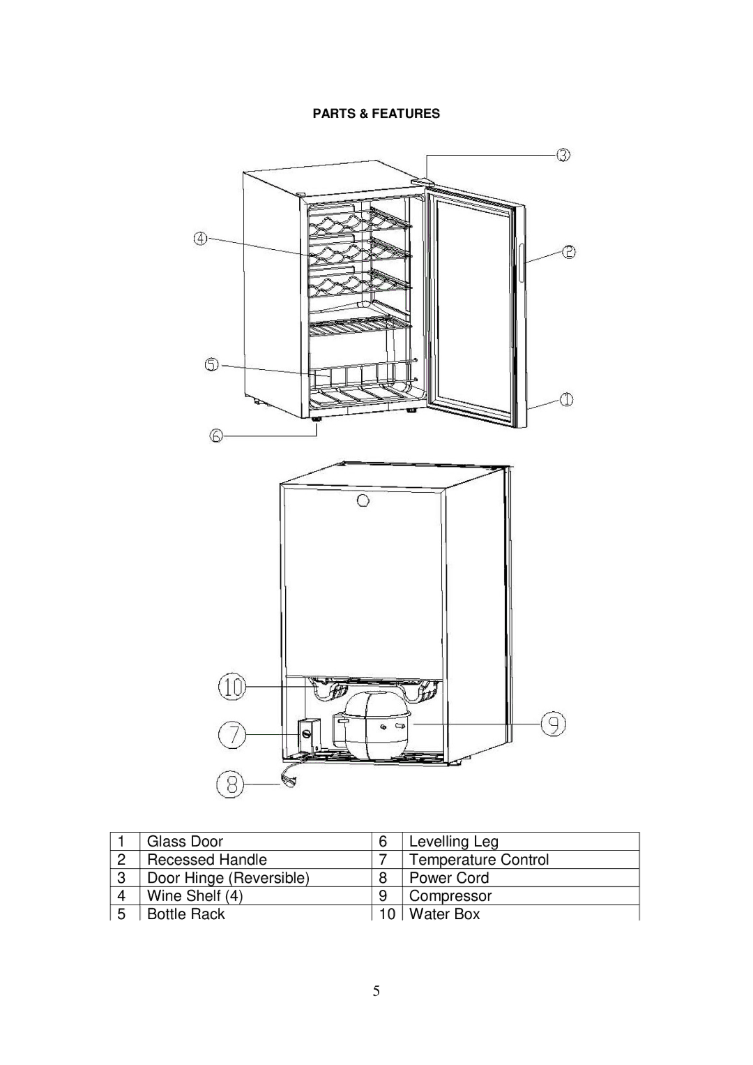 Igloo FRW197 instruction manual Parts & Features 