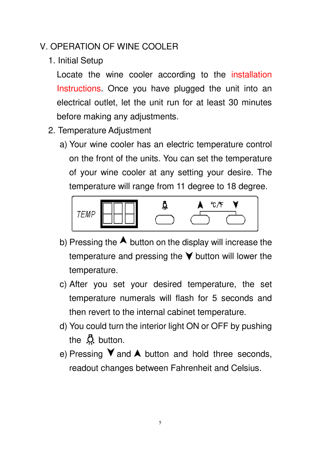 Igloo FRW218B operation manual 