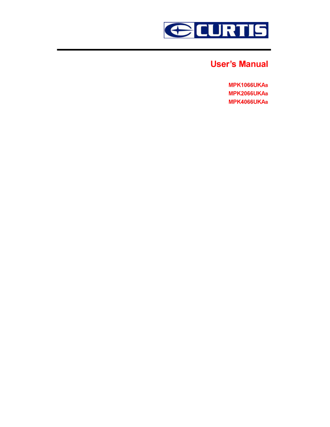 Igloo MPK2066UKAB, MPK4066UKAB, MPK1066UKAB user manual User’s Manual 