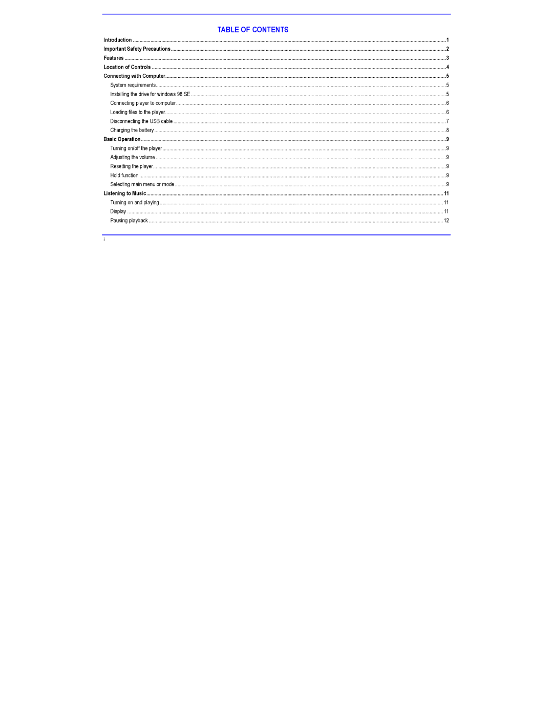 Igloo MPK1066UKAB, MPK4066UKAB, MPK2066UKAB user manual Table of Contents 