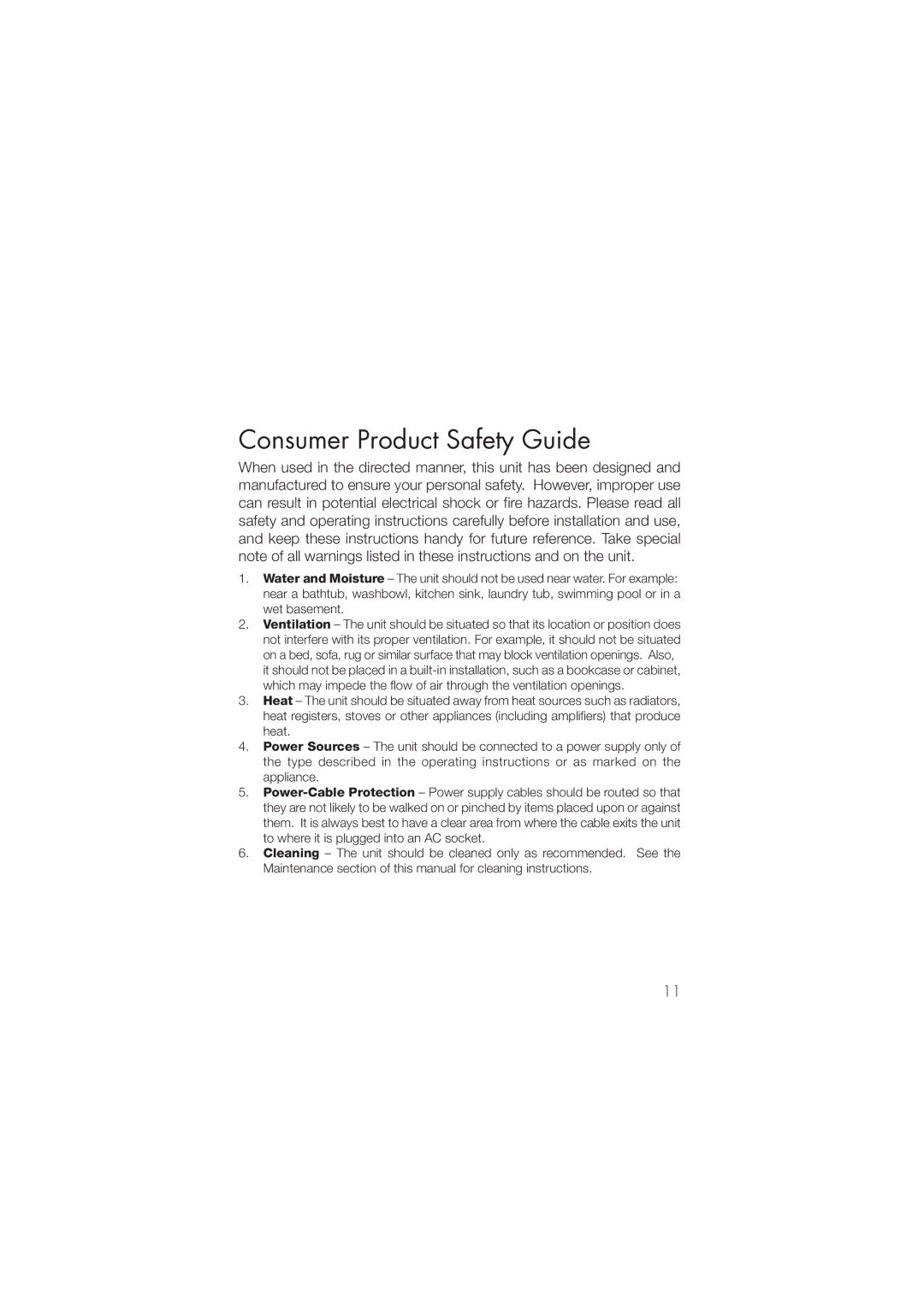 iHome ia5 instruction manual Consumer Product Safety Guide 