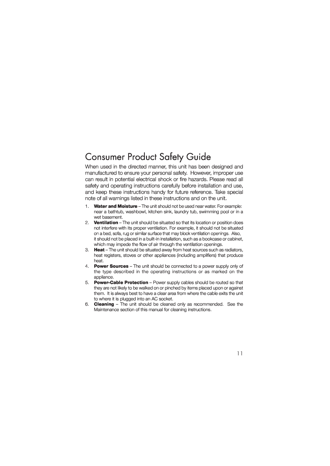 iHome ia5 instruction manual Consumer Product Safety Guide 