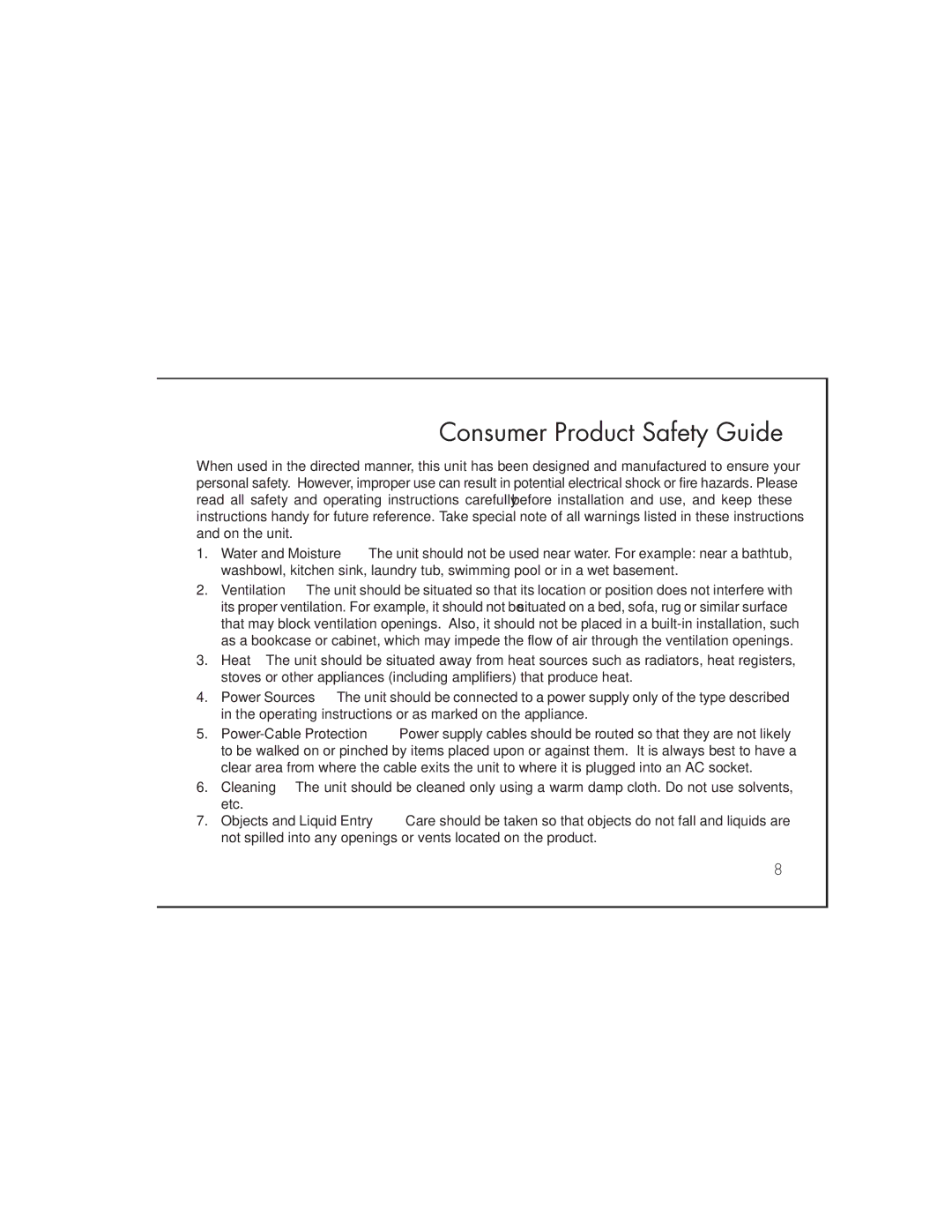 iHome IB967 instruction manual Consumer Product Safety Guide 