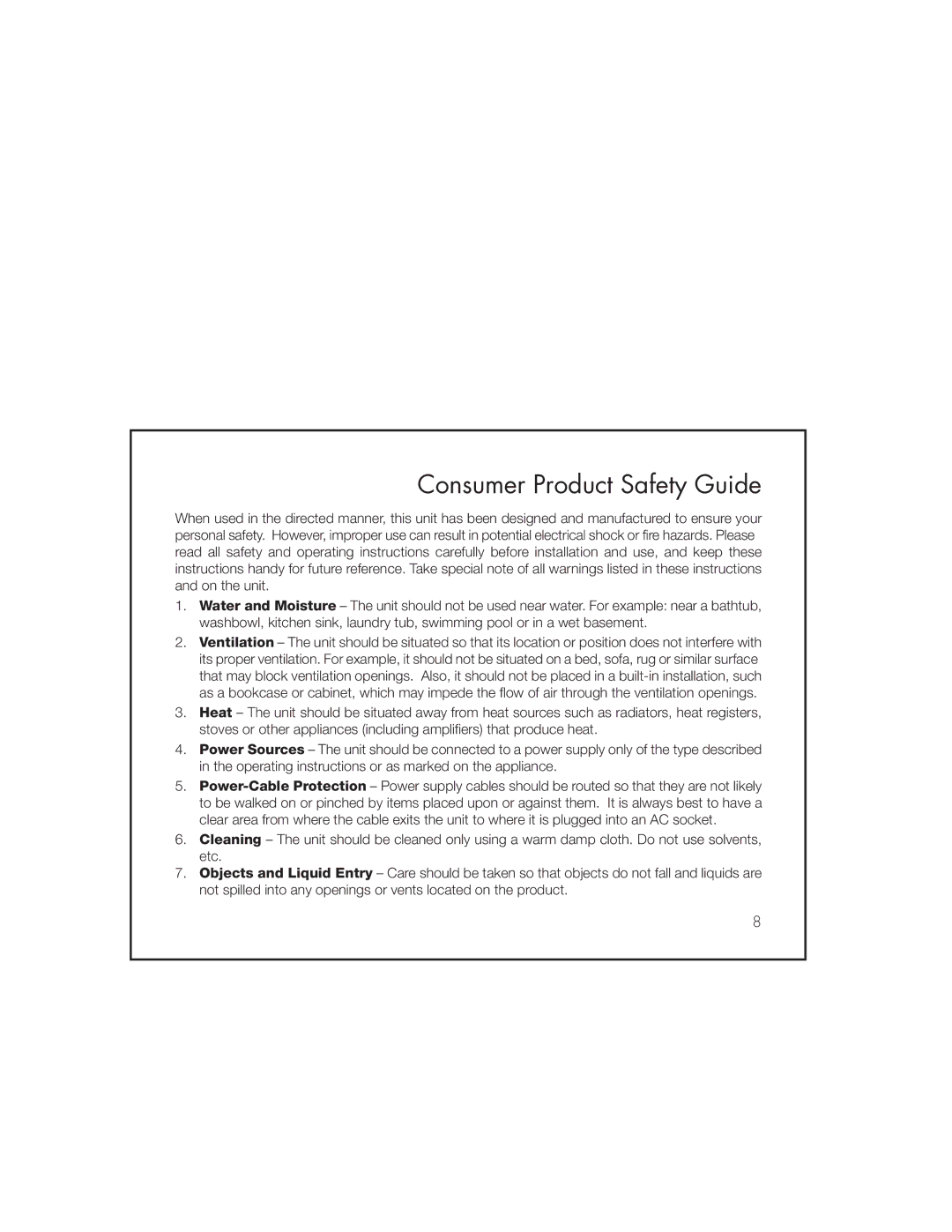 iHome IB969 instruction manual Consumer Product Safety Guide 