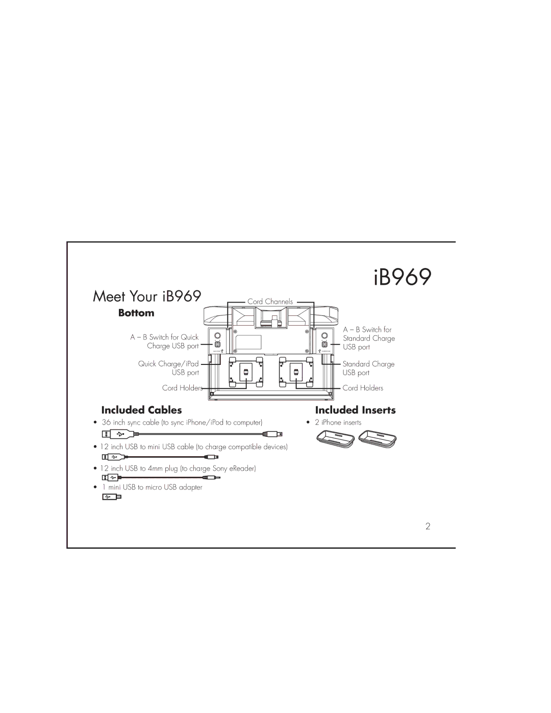 iHome IB969 instruction manual Bottom 