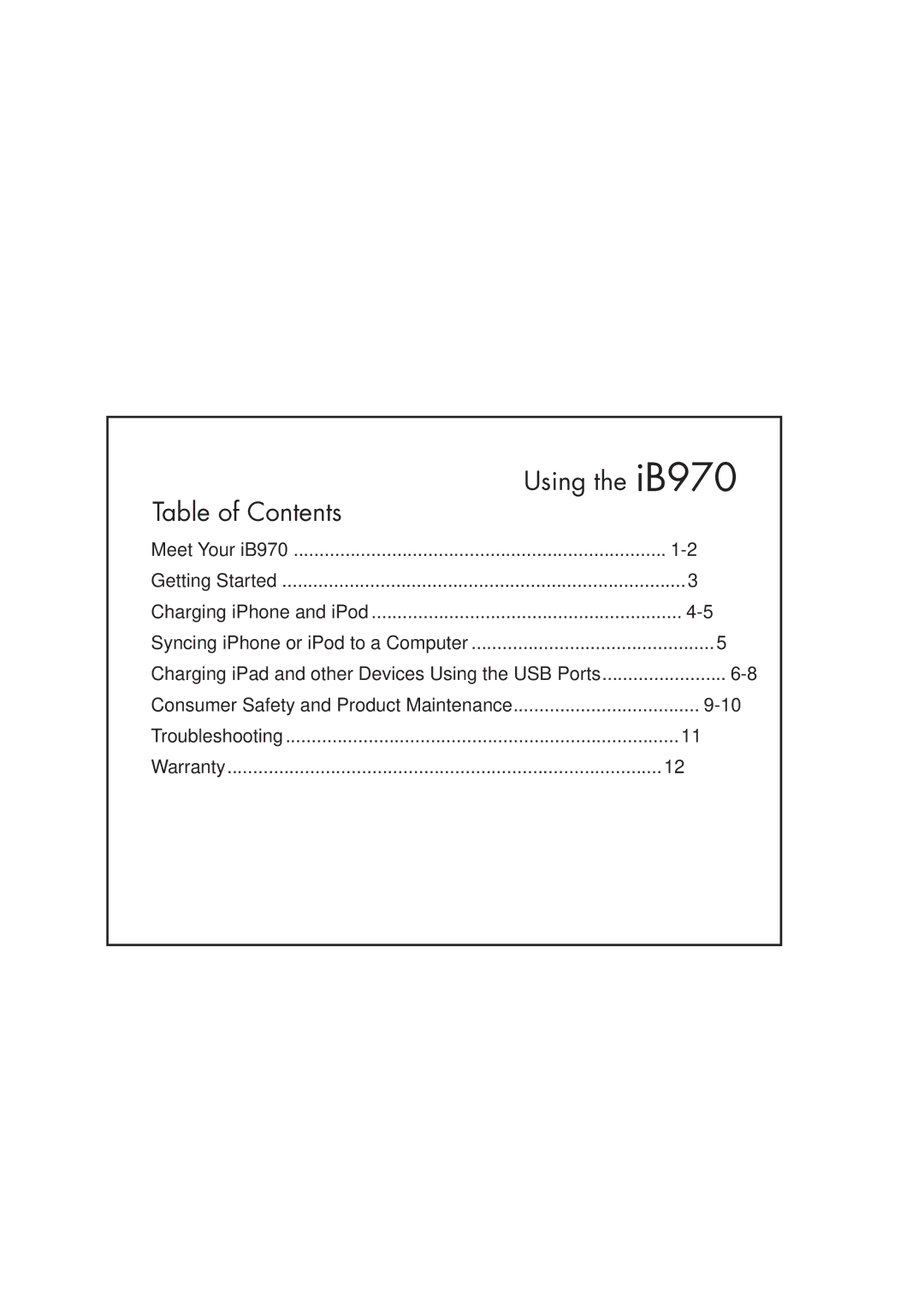 iHome instruction manual Using the iB970 