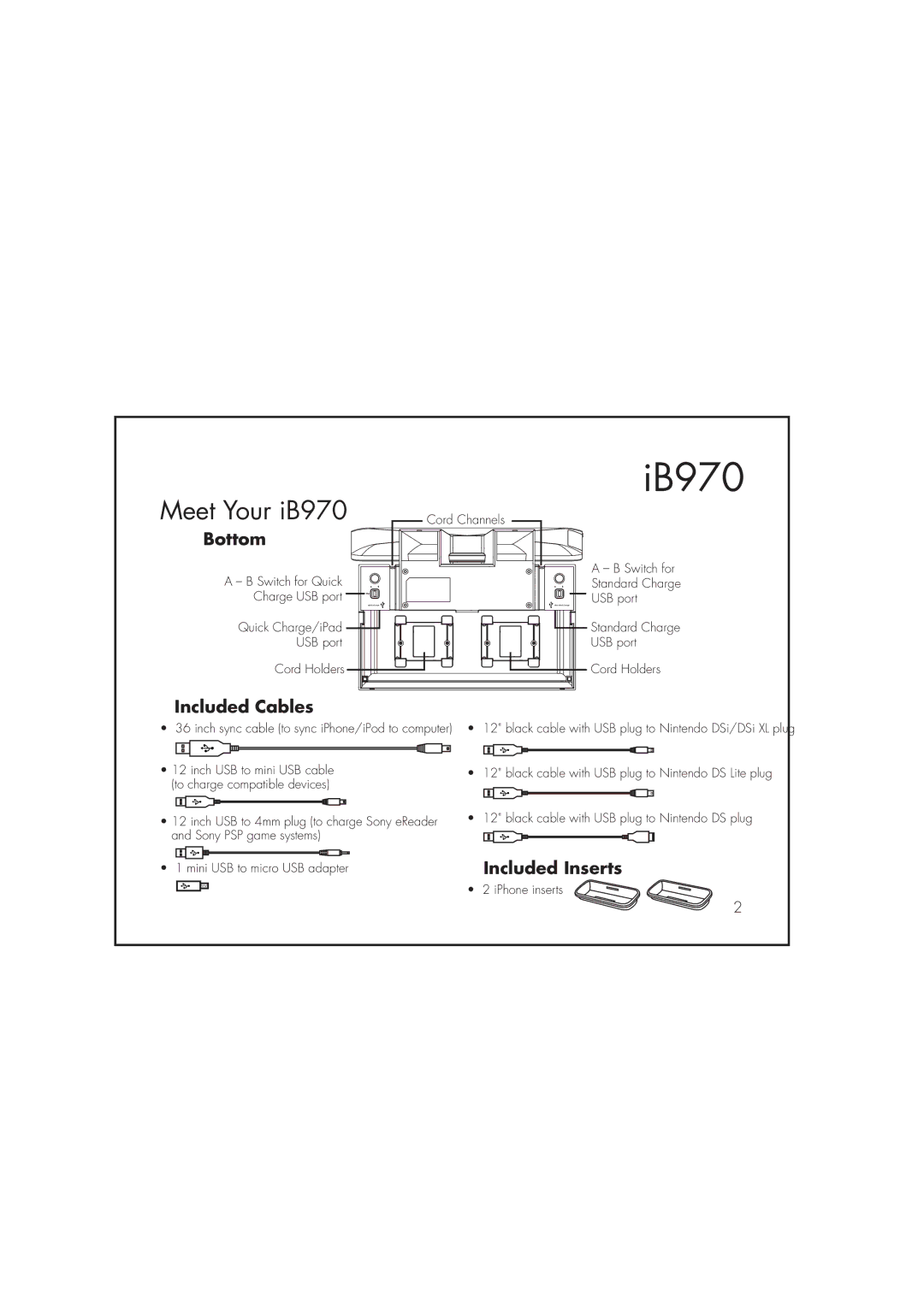 iHome instruction manual Meet Your iB970, Bottom 