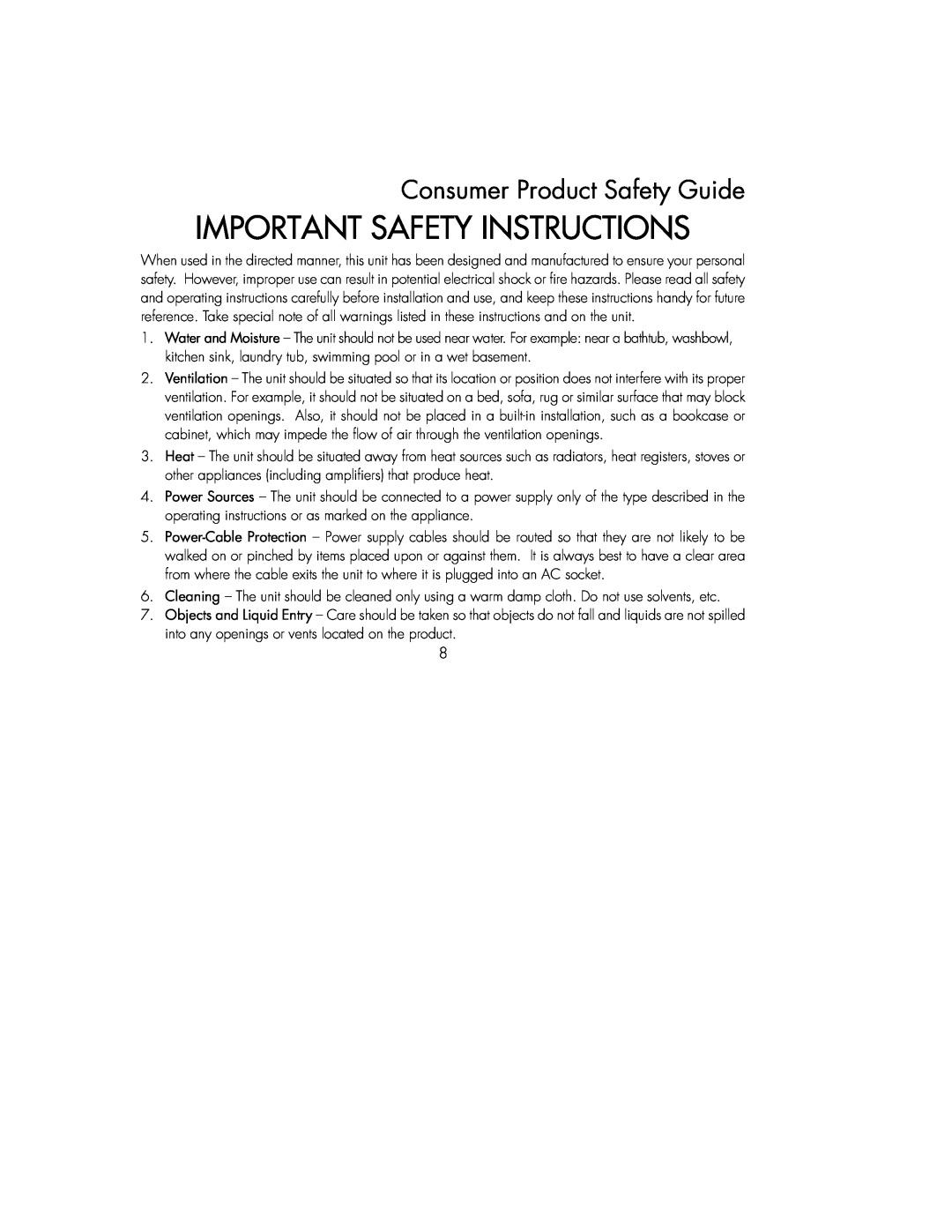 iHome IBT24GC, IBT24UC instruction manual Consumer Product Safety Guide, Important Safety Instructions 