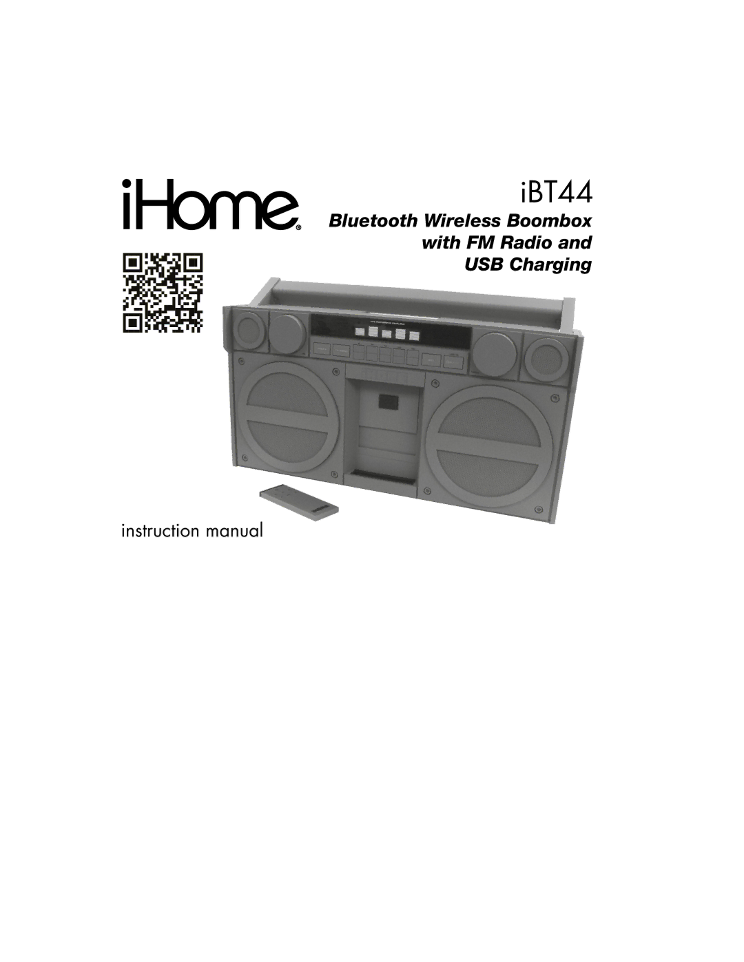 iHome iBT44 iB instruction manual IBT44 