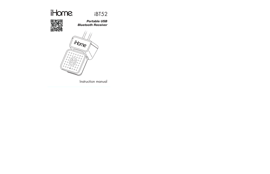 iHome iBT52 instruction manual IBT52 