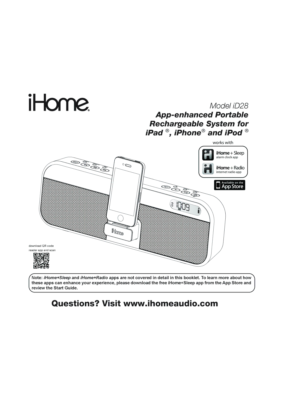 iHome ID28 manual Model iD28 