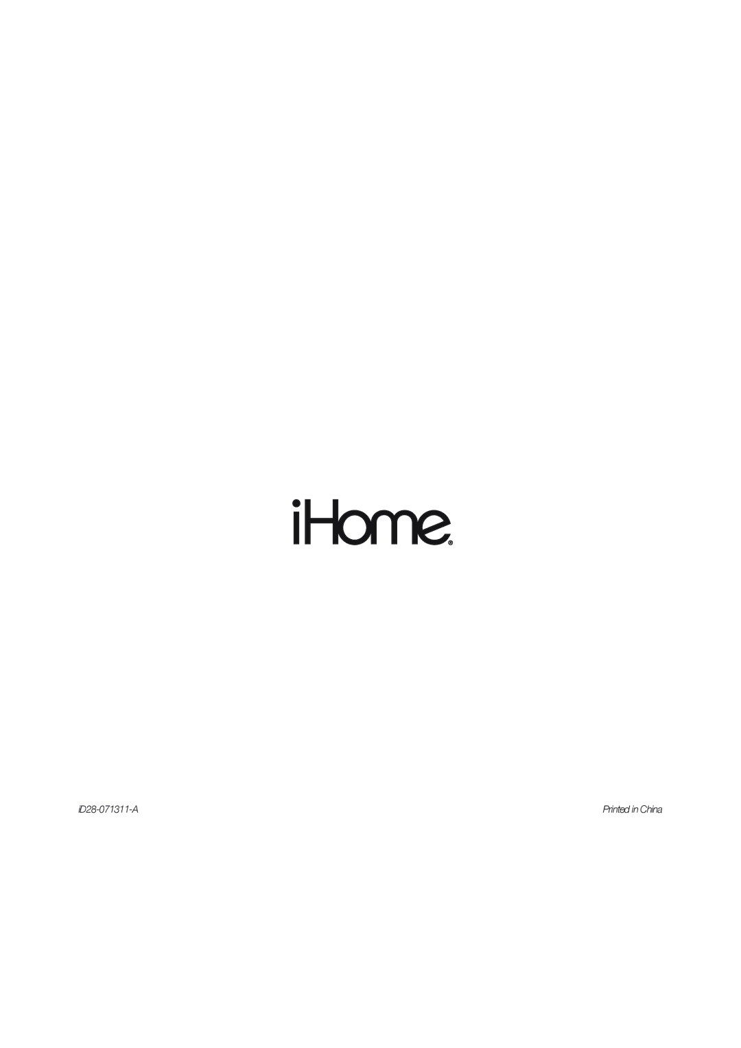 iHome manual ID28-071311-A 