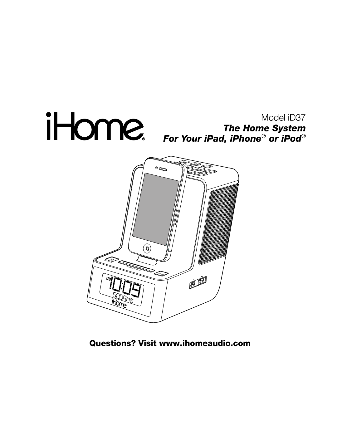 iHome ID37 manual Home System For Your iPad, iPhone or iPod 