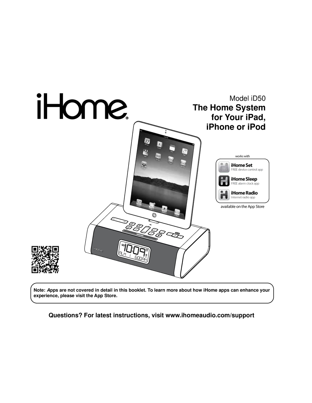 iHome id50 manual Home System for Your iPad, iPhone or iPod 