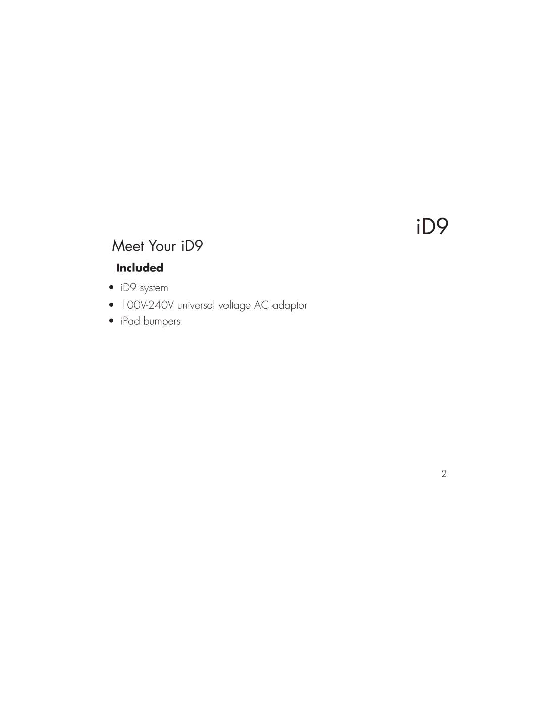 iHome ID9 instruction manual Included 