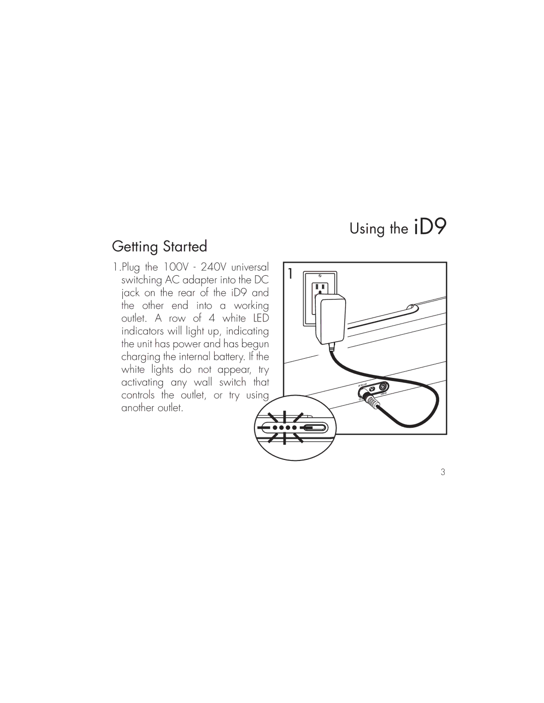 iHome ID9 instruction manual Getting Started, Using the iD9 