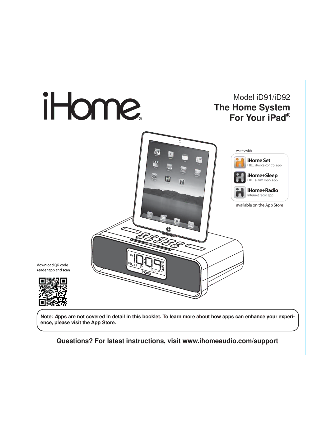 iHome ID91BZC manual IHome Set, IHome+Sleep, IHome+Radio 