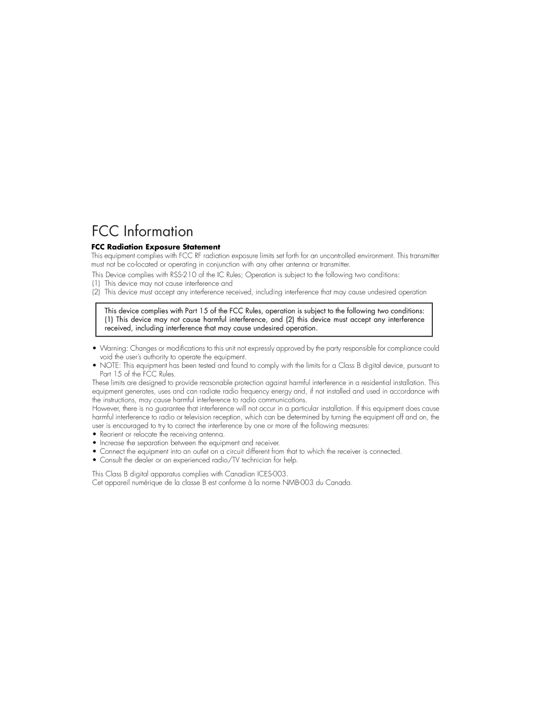 iHome iDM5 manual FCC Information 