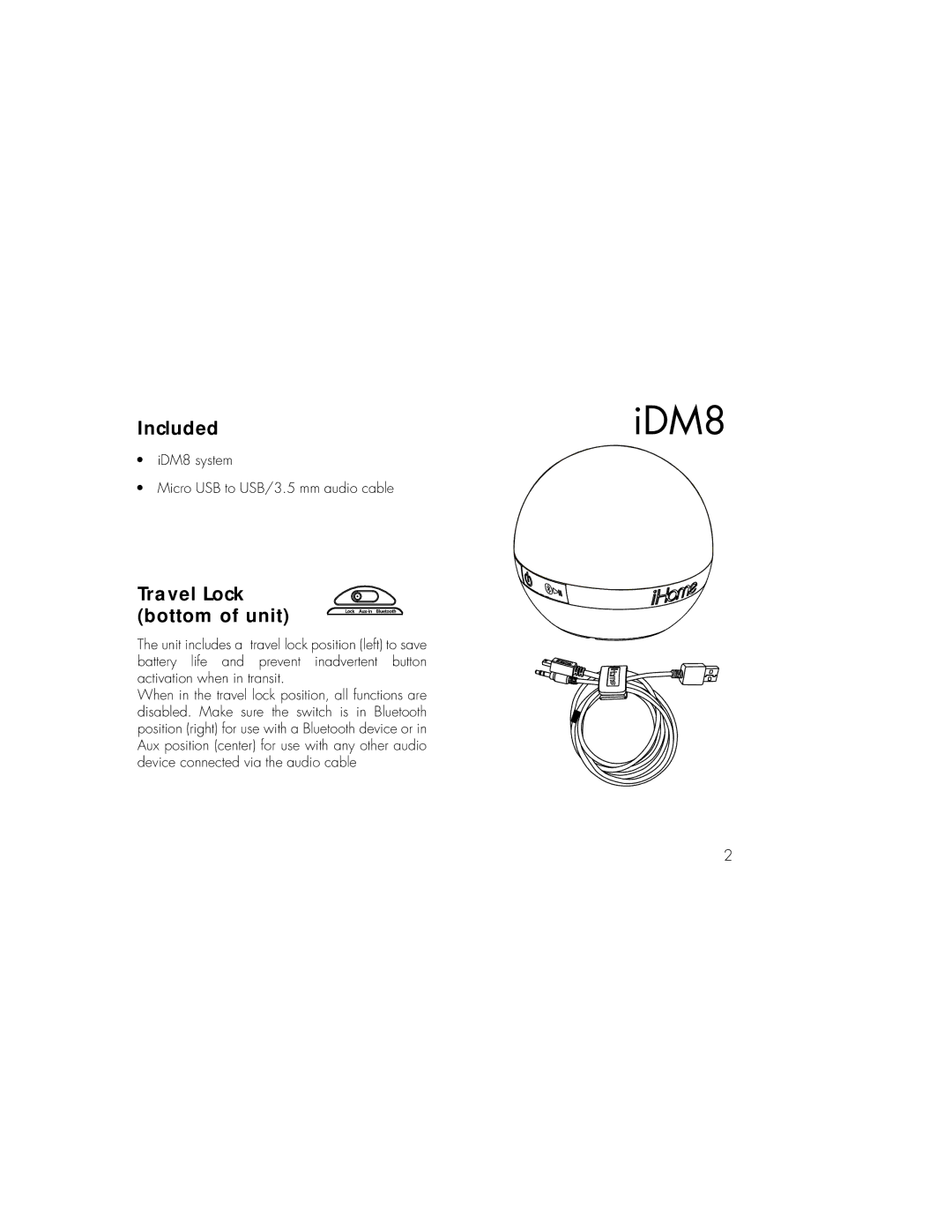 iHome iDM8 instruction manual Included 