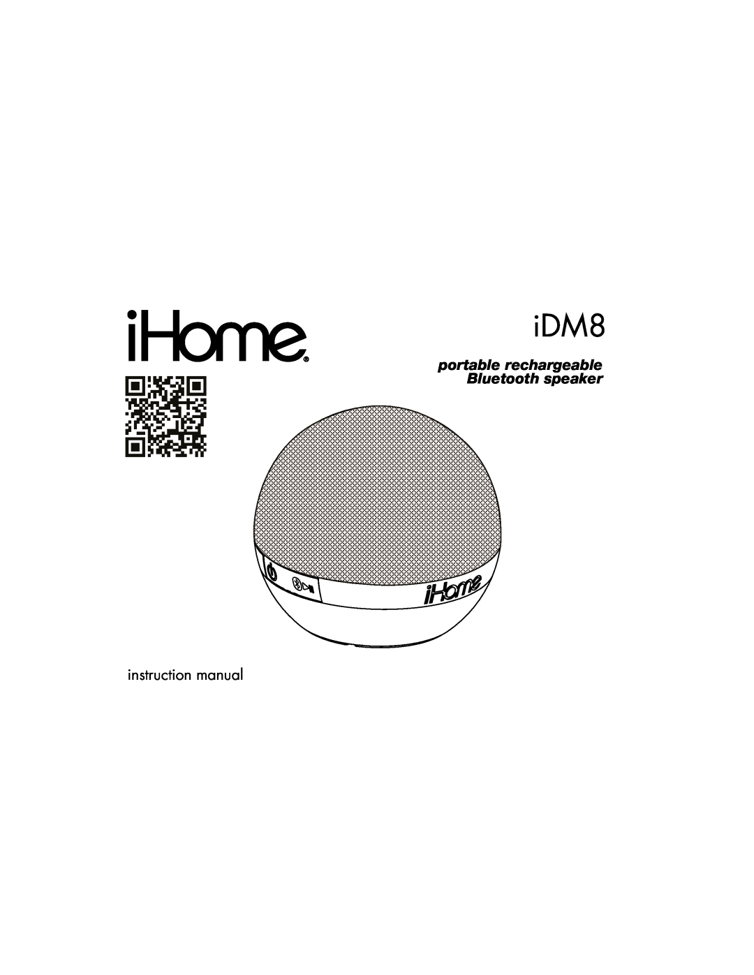 iHome iDM8 instruction manual portable rechargeable Bluetooth speaker 