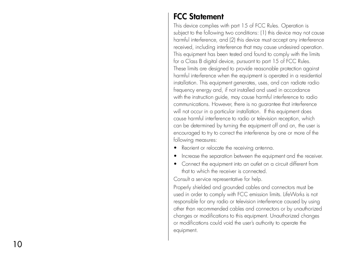 iHome IH-B931NR quick start FCC Statement 