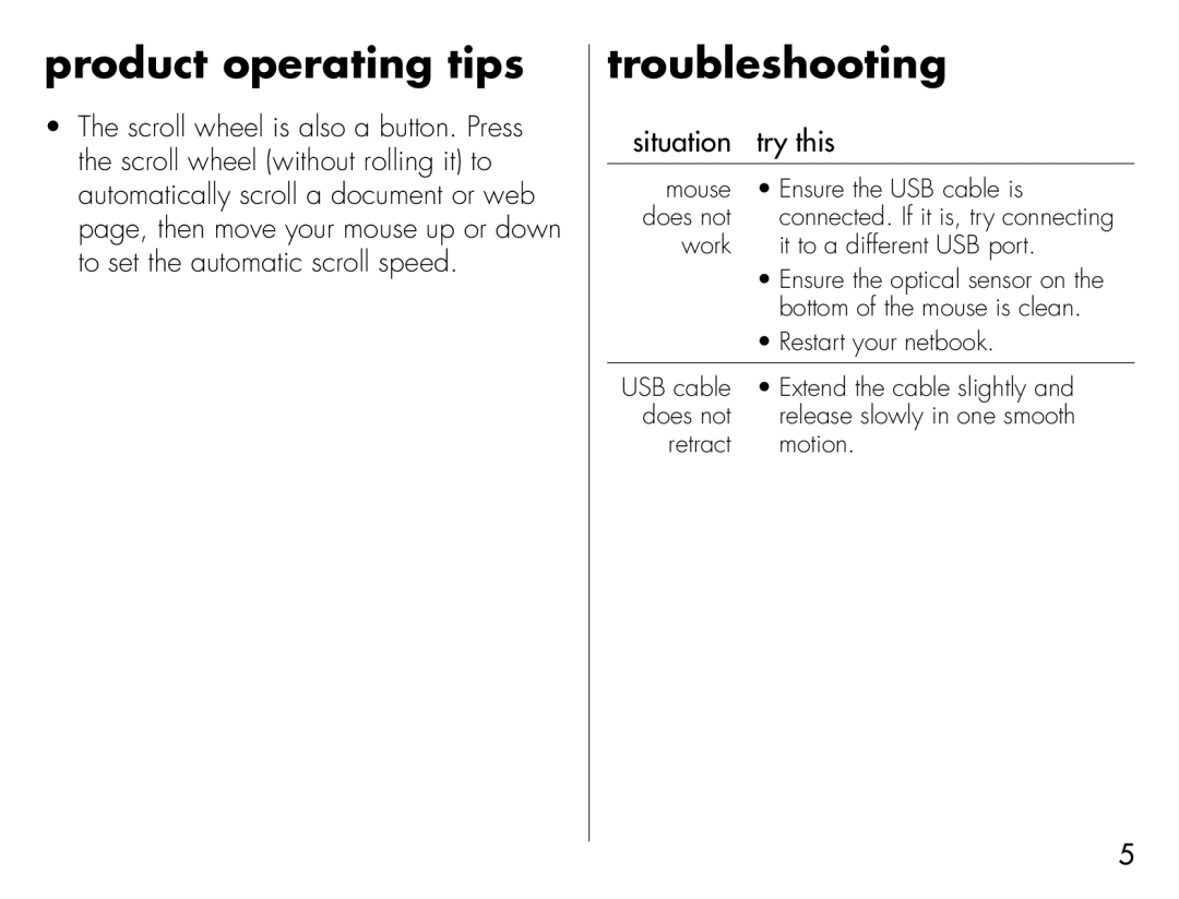 iHome IH-M153OR, IH-M158OW, IH-M157OP, IH-M159OU, IH-M156OO Product operating tips, Troubleshooting, Situation Try this 