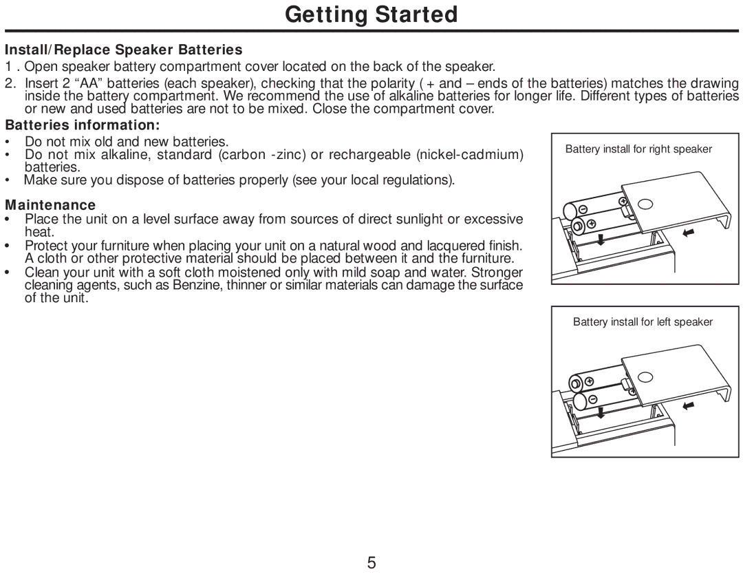 iHome iH18 manual Install/Replace Speaker Batteries 