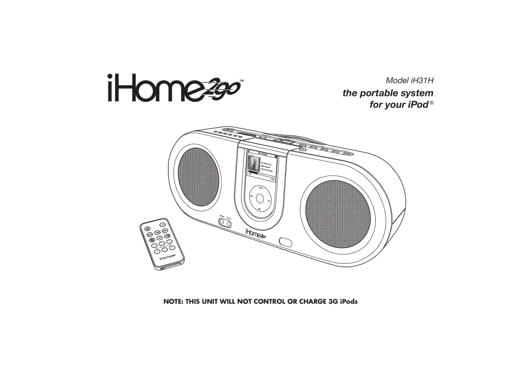 iHome iH31H warranty Portable system for your iPod 