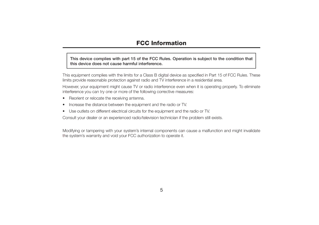 iHome iH31H warranty FCC Information 