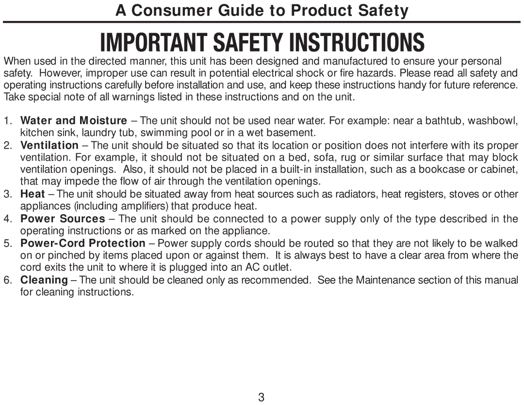 iHome iH5 manual Consumer Guide to Product Safety 